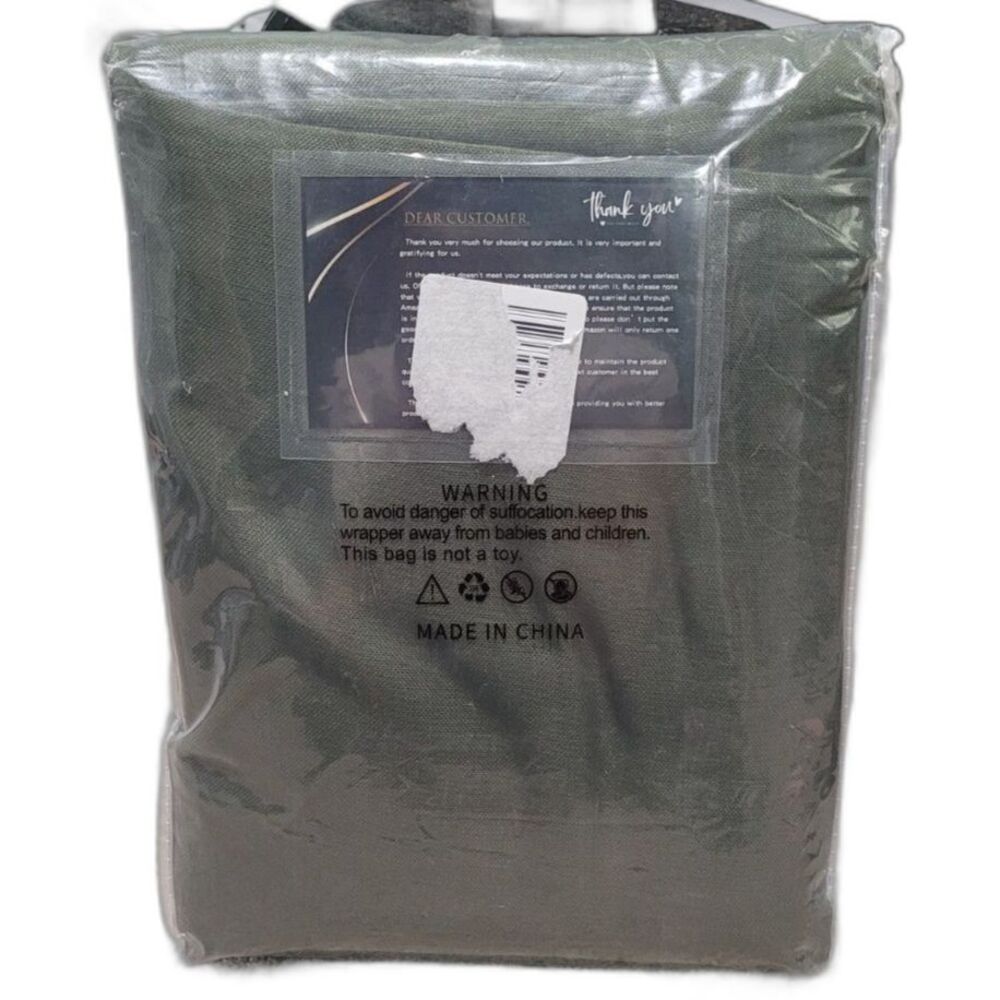 Donlen Olive Green Linen/Polyester Blend Curtains